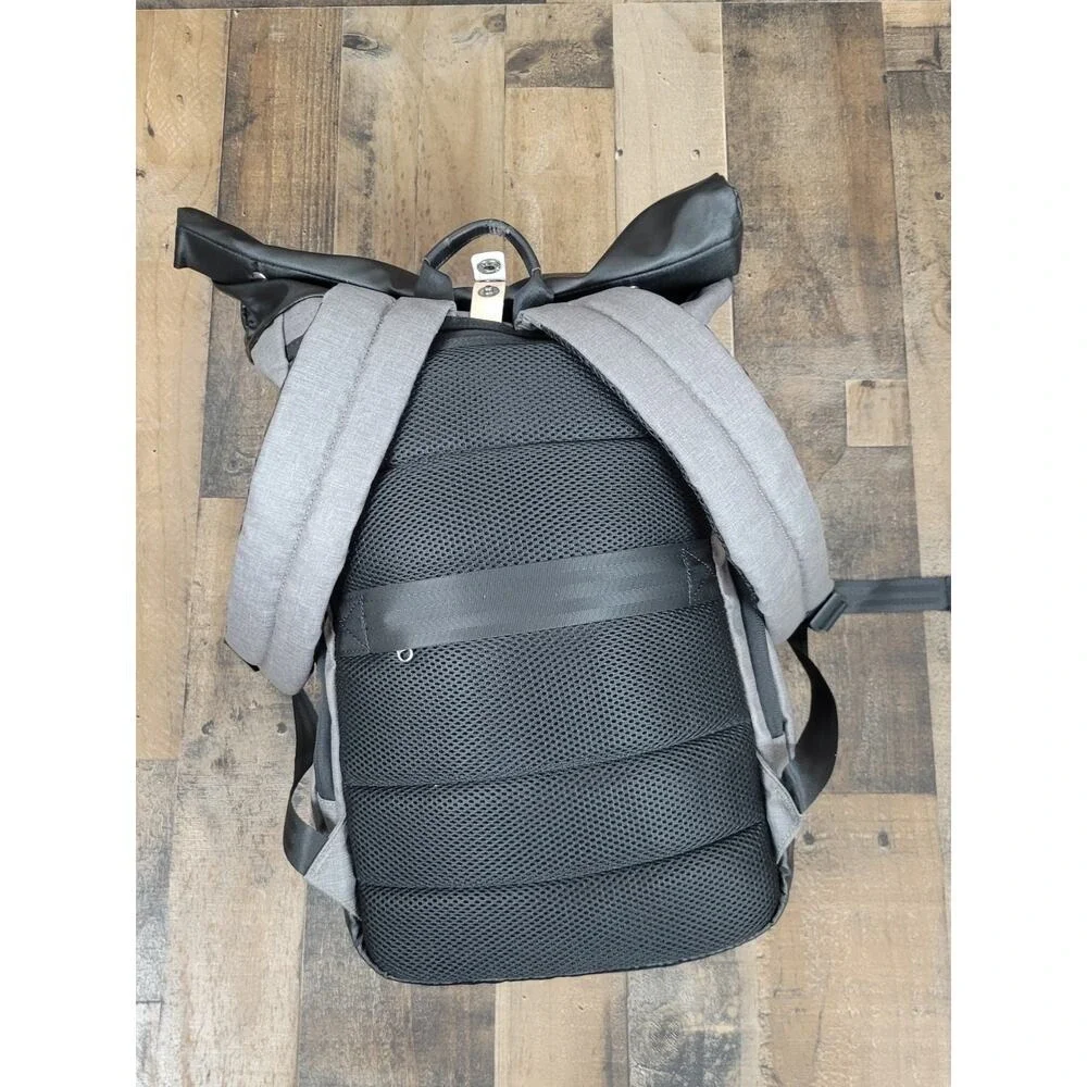 NWT Tocode Laptop BackPack Roll Top‎ USB Anti Theft DaypackWater Repellent Gray